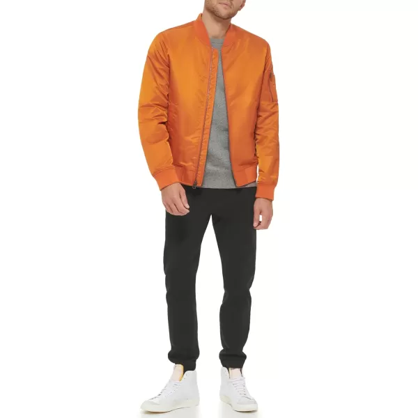 Levis Mens Flight Satin Bomber JacketOrange Classic Unfilled