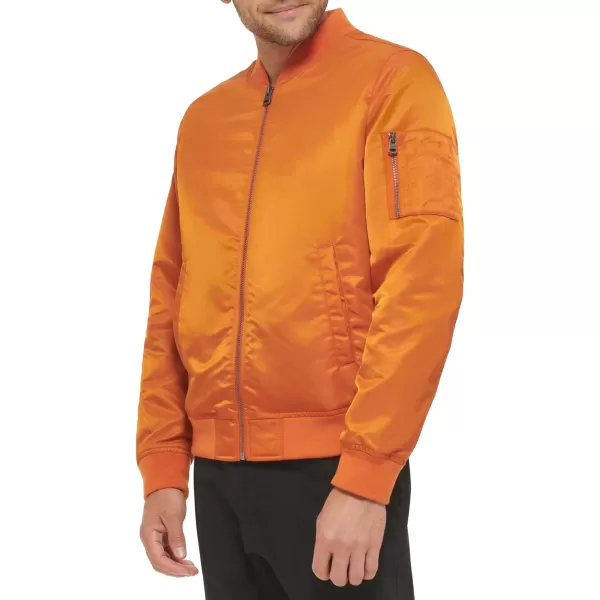 Levis Mens Flight Satin Bomber JacketOrange Classic Unfilled