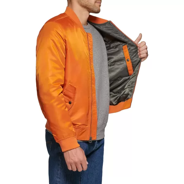 Levis Mens Flight Satin Bomber JacketOrange Ma1 Filled