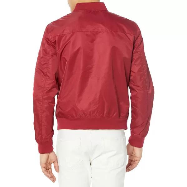 Levis Mens Flight Satin Bomber JacketRed Classic Unfilled