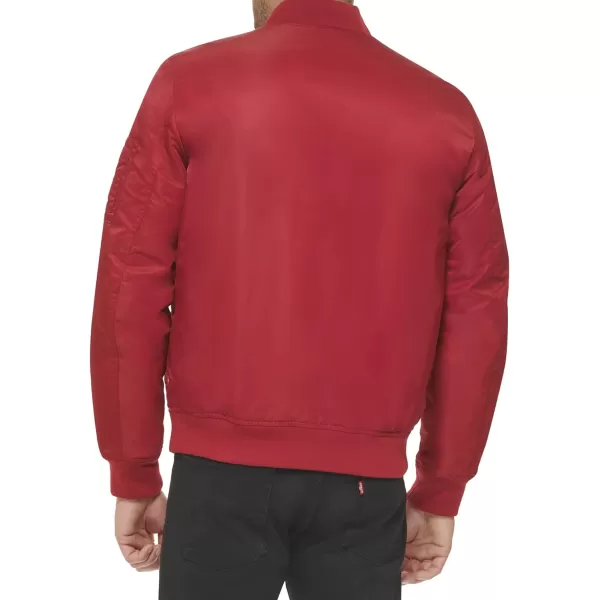 Levis Mens Flight Satin Bomber JacketRed Ma1 Filled