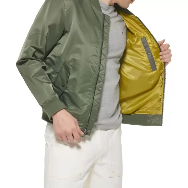 Levis Mens Flight Satin Bomber JacketThyme Ma1 Unfilled