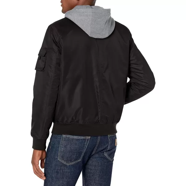 Levis Mens Hooded Bomber JacketBlack Hooded