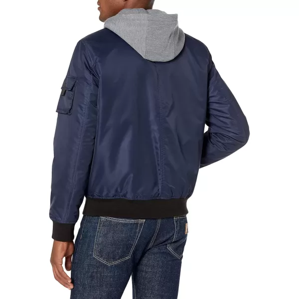 Levis Mens Hooded Bomber JacketNavy Hooded