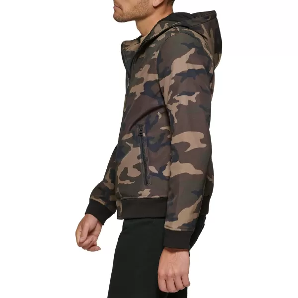 Levis Mens Hooded Water Resistant Softshell Bomber JacketCamouflage