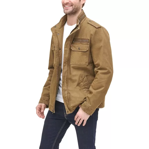 Levis Mens Legacy Washed Cotton Military JacketKhaki