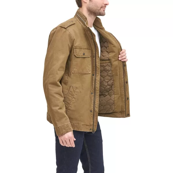 Levis Mens Legacy Washed Cotton Military JacketKhaki