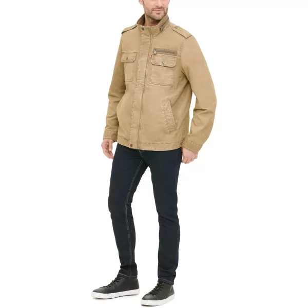 Levis Mens Legacy Washed Cotton Military JacketLt Khaki