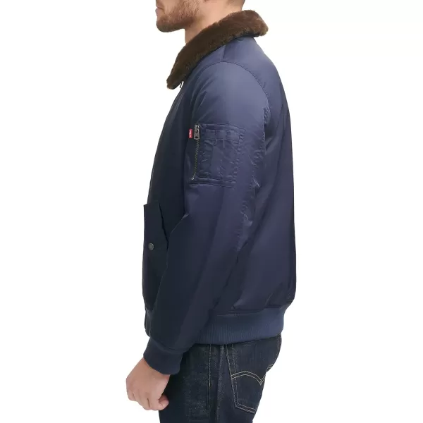 Levis Mens Ma1 Flight JacketNavyFaux Fur Collar