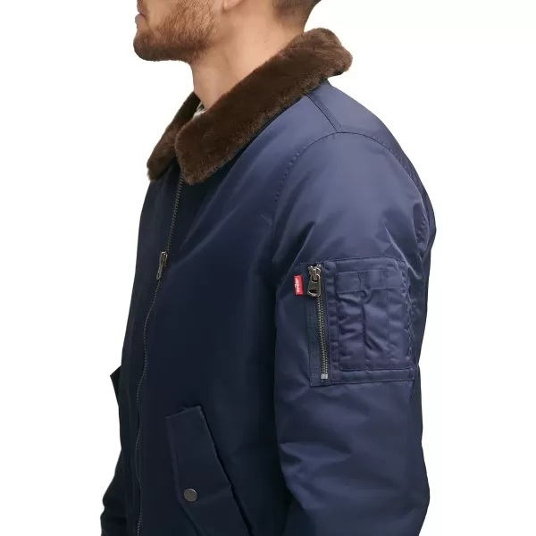 Levis Mens Ma1 Flight JacketNavyFaux Fur Collar