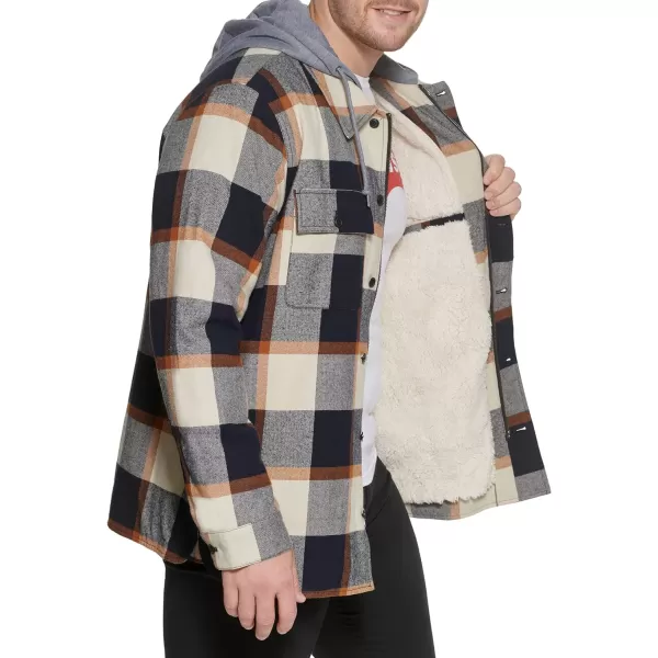 Levis Mens Plaid Sherpa Lined Hooded Shirt Jacket Regular amp Big amp Tall SizesSkateboard Plaid