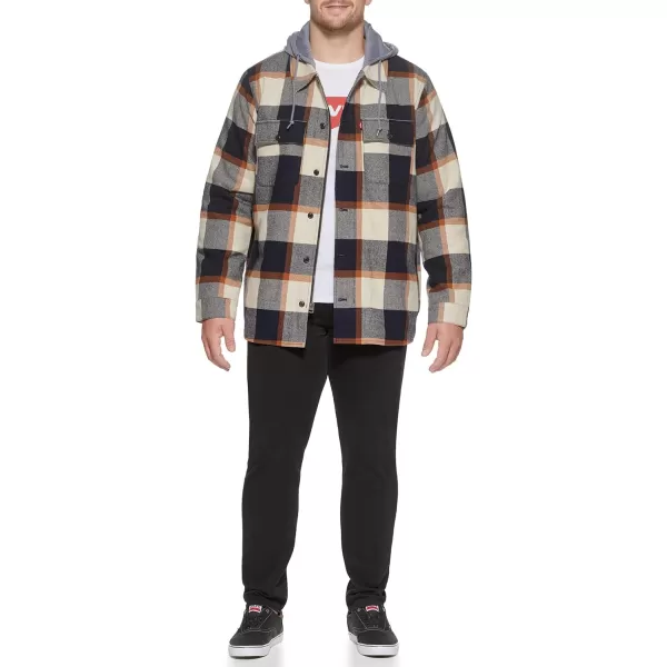 Levis Mens Plaid Sherpa Lined Hooded Shirt Jacket Regular amp Big amp Tall SizesSkateboard Plaid