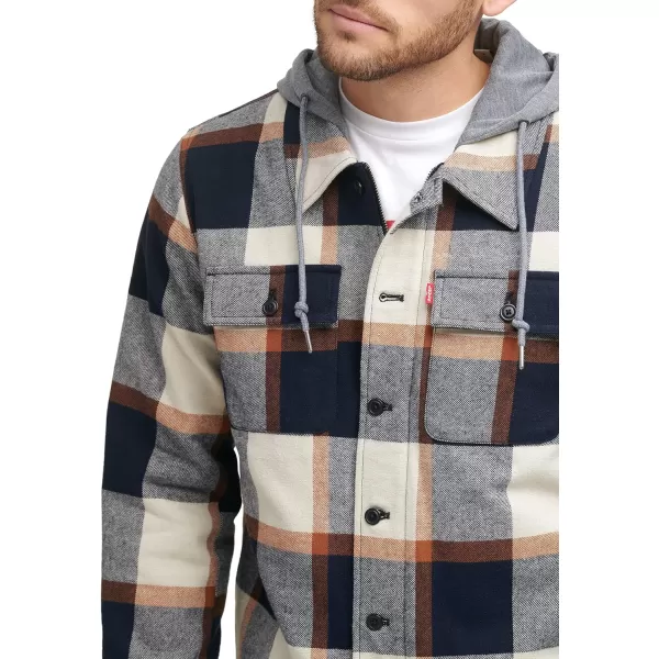 Levis Mens Plaid Sherpa Lined Hooded Shirt Jacket Regular amp Big amp Tall SizesSkateboard Plaid