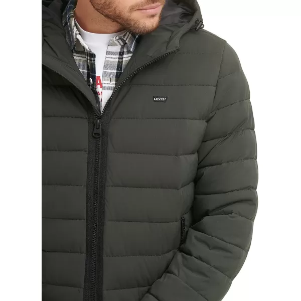 Levis Mens Quilted Bomber JacketDark Olive