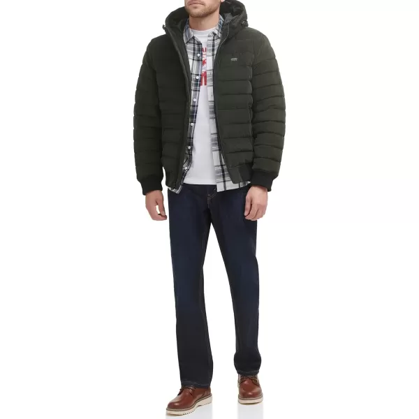 Levis Mens Quilted Bomber JacketOlive Corduroy