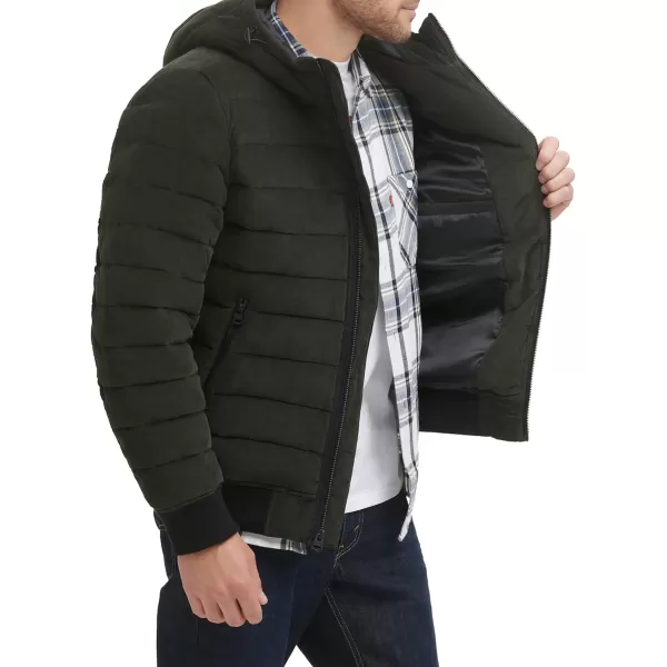 Levis Mens Quilted Bomber JacketOlive Corduroy