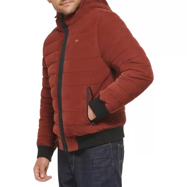 Levis Mens Quilted Bomber JacketRust Corduroy