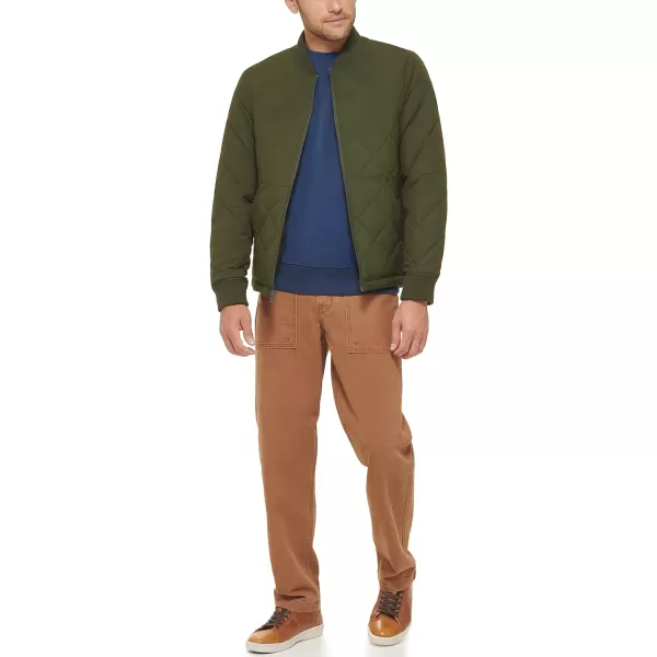 Levis Mens Quilted Open Bottom Bomber JacketArmy Green