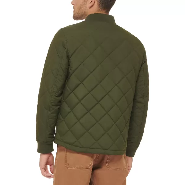 Levis Mens Quilted Open Bottom Bomber JacketArmy Green