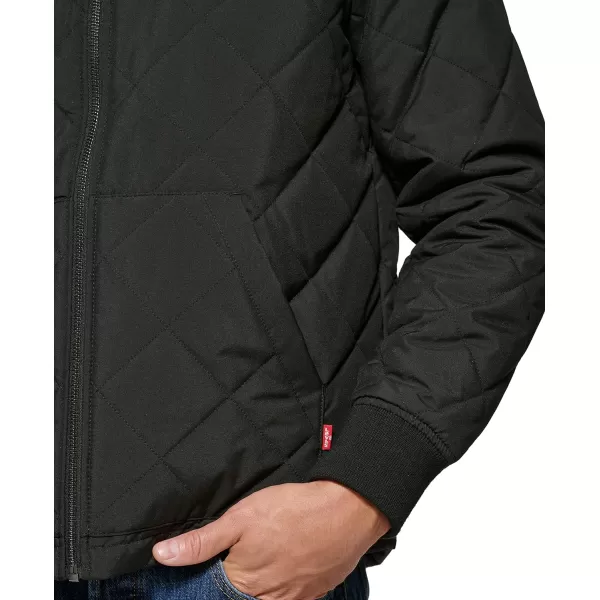 Levis Mens Quilted Open Bottom Bomber JacketBlack