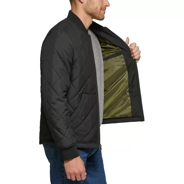 Levis Mens Quilted Open Bottom Bomber JacketBlack