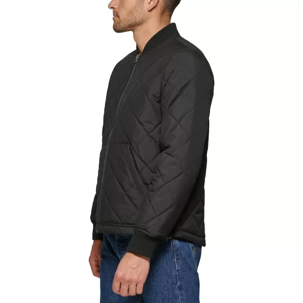 Levis Mens Quilted Open Bottom Bomber JacketBlack