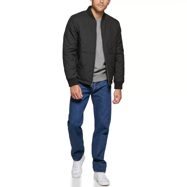 Levis Mens Quilted Open Bottom Bomber JacketBlack