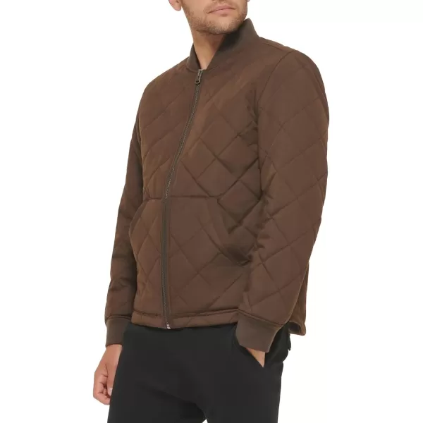 Levis Mens Quilted Open Bottom Bomber JacketChocolate Brown