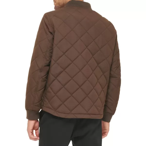 Levis Mens Quilted Open Bottom Bomber JacketChocolate Brown