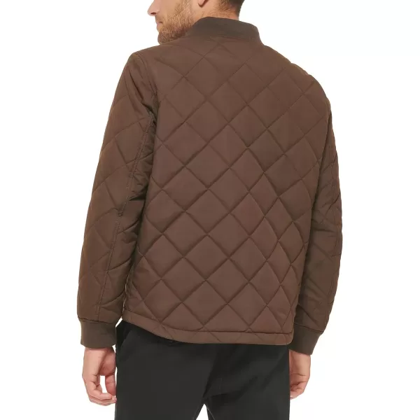 Levis Mens Quilted Open Bottom Bomber JacketDark Brown