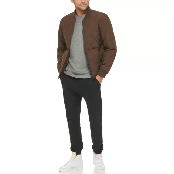 Levis Mens Quilted Open Bottom Bomber JacketDark Brown