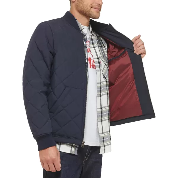 Levis Mens Quilted Open Bottom Bomber JacketNavy