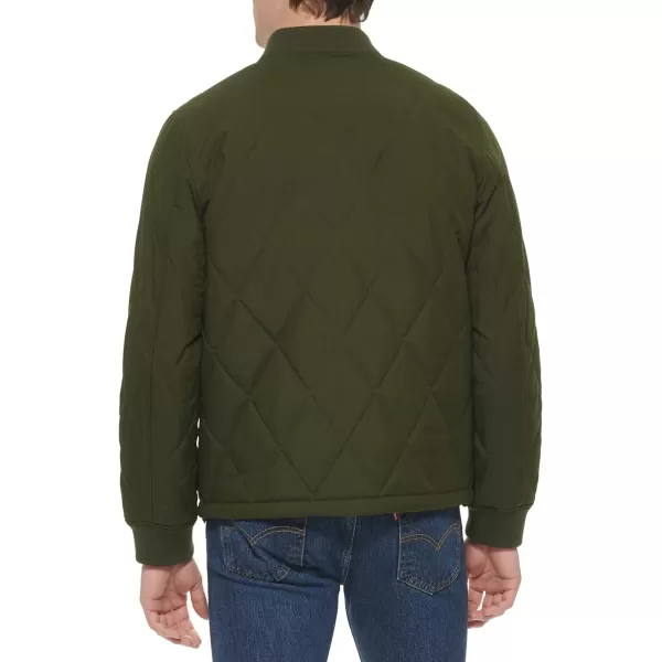 Levis Mens Quilted Open Bottom Bomber JacketOlive Onion Quilt