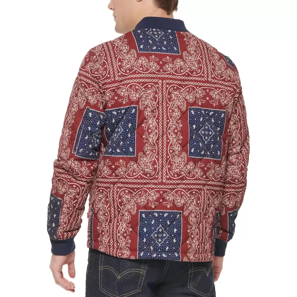 Levis Mens Quilted Open Bottom Bomber JacketVenetian Print