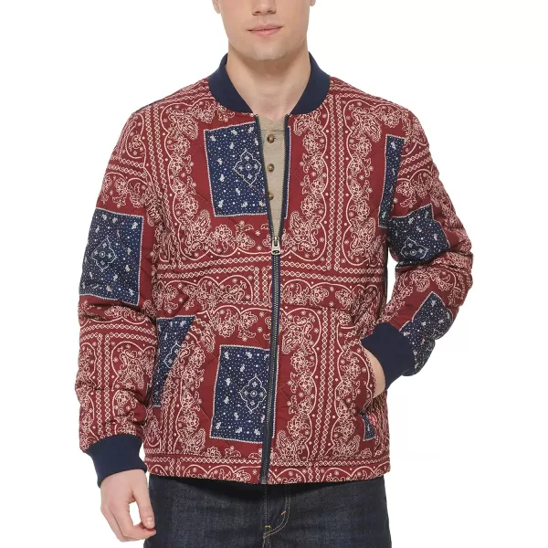 Levis Mens Quilted Open Bottom Bomber JacketVenetian Print