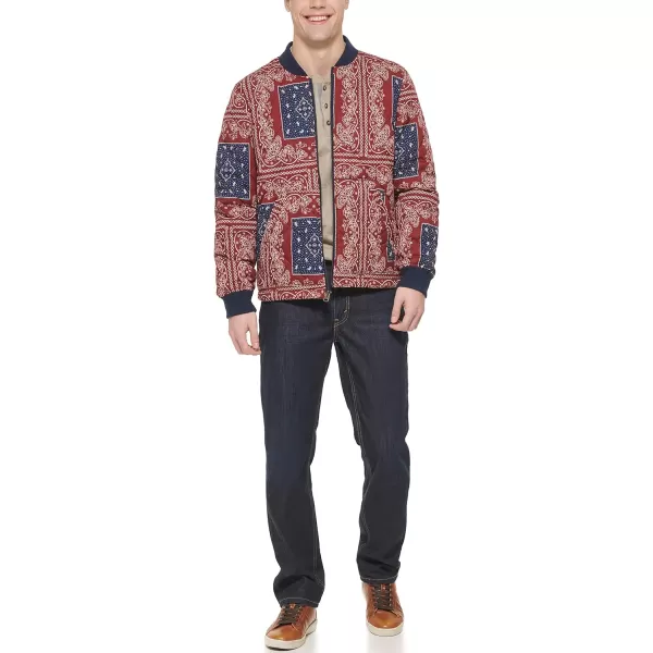 Levis Mens Quilted Open Bottom Bomber JacketVenetian Print