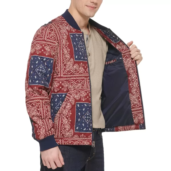 Levis Mens Quilted Open Bottom Bomber JacketVenetian Print