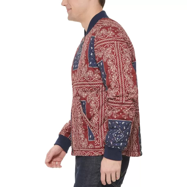 Levis Mens Quilted Open Bottom Bomber JacketVenetian Print