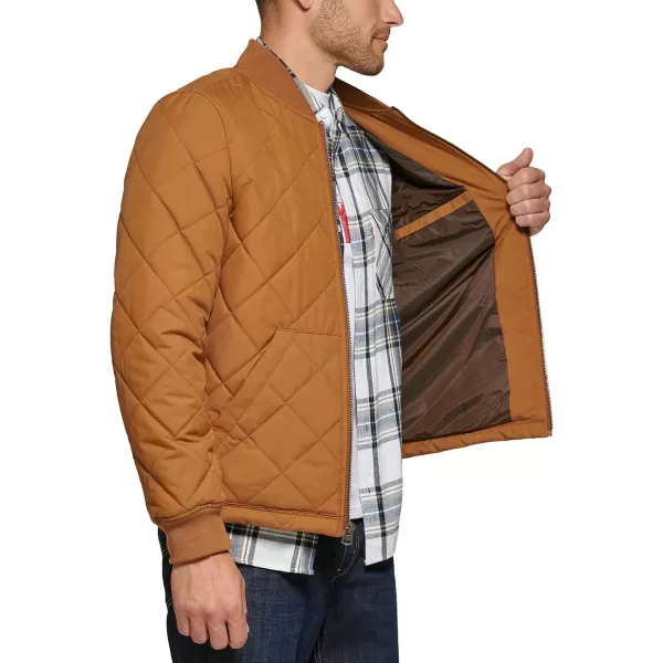 Levis Mens Quilted Open Bottom Bomber JacketWorker Brown