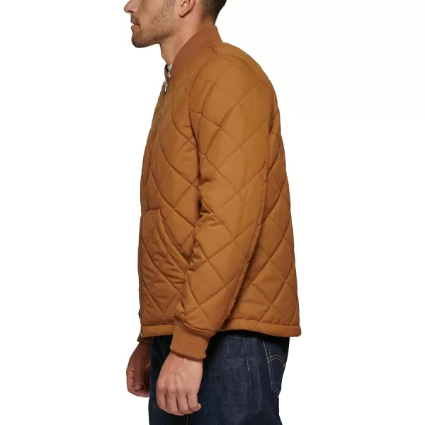 Levis Mens Quilted Open Bottom Bomber JacketWorker Brown