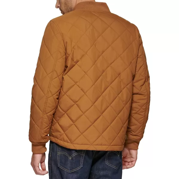 Levis Mens Quilted Open Bottom Bomber JacketWorker Brown