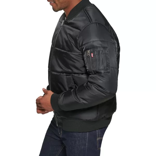 Levis Mens Quilted Puffer Bomber JacketBlack