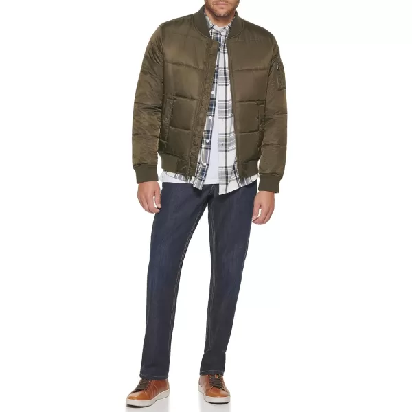 Levis Mens Quilted Puffer Bomber JacketOlive