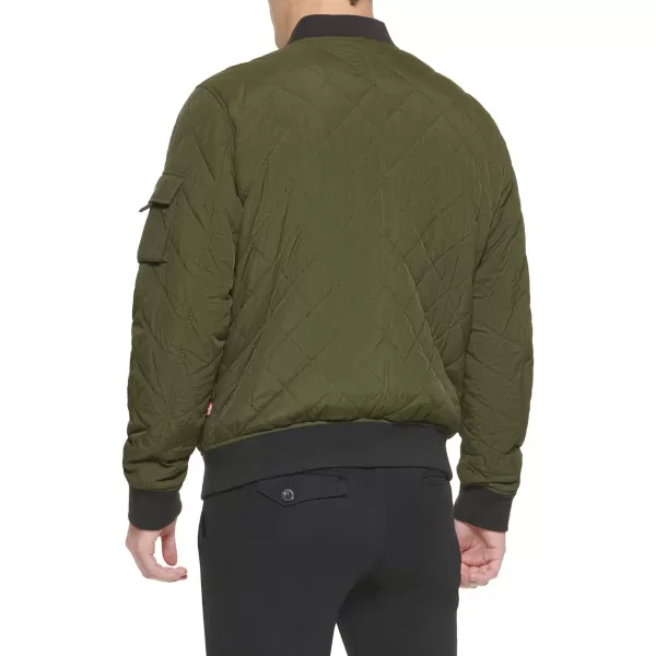 Levis Mens Quilted Utility Bomber JacketArmy Green