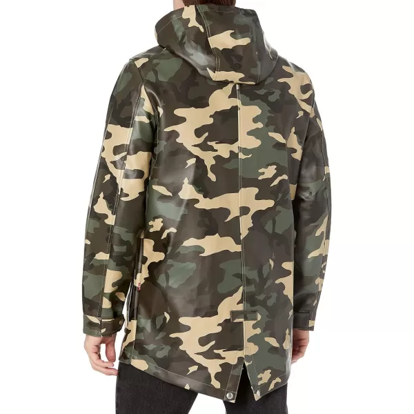 Levis Mens Rubberized Rain Parka JacketCamo