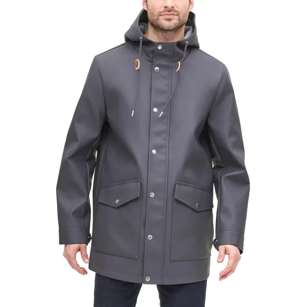 Levis Mens Rubberized Rain Parka JacketCharcoal