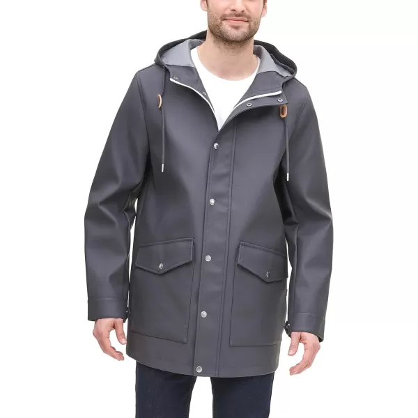 Levis Mens Rubberized Rain Parka JacketCharcoal