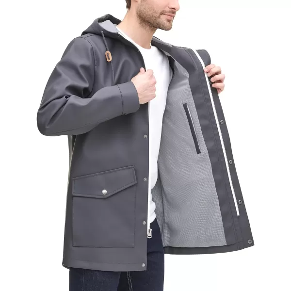 Levis Mens Rubberized Rain Parka JacketCharcoal