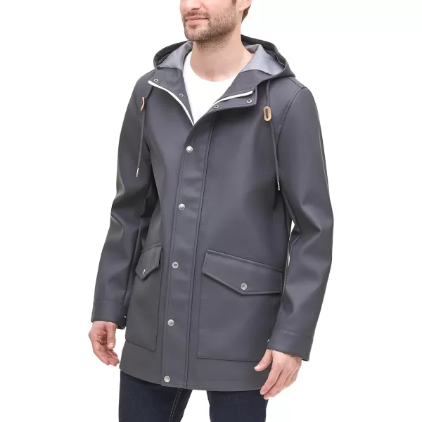 Levis Mens Rubberized Rain Parka JacketCharcoal