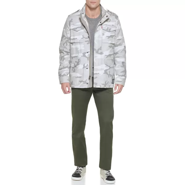 Levis Mens Sherpa Lined Field CoatWhite Camo